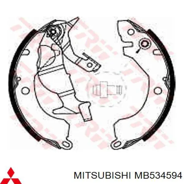 MB534594 Mitsubishi колодки тормозные задние барабанные