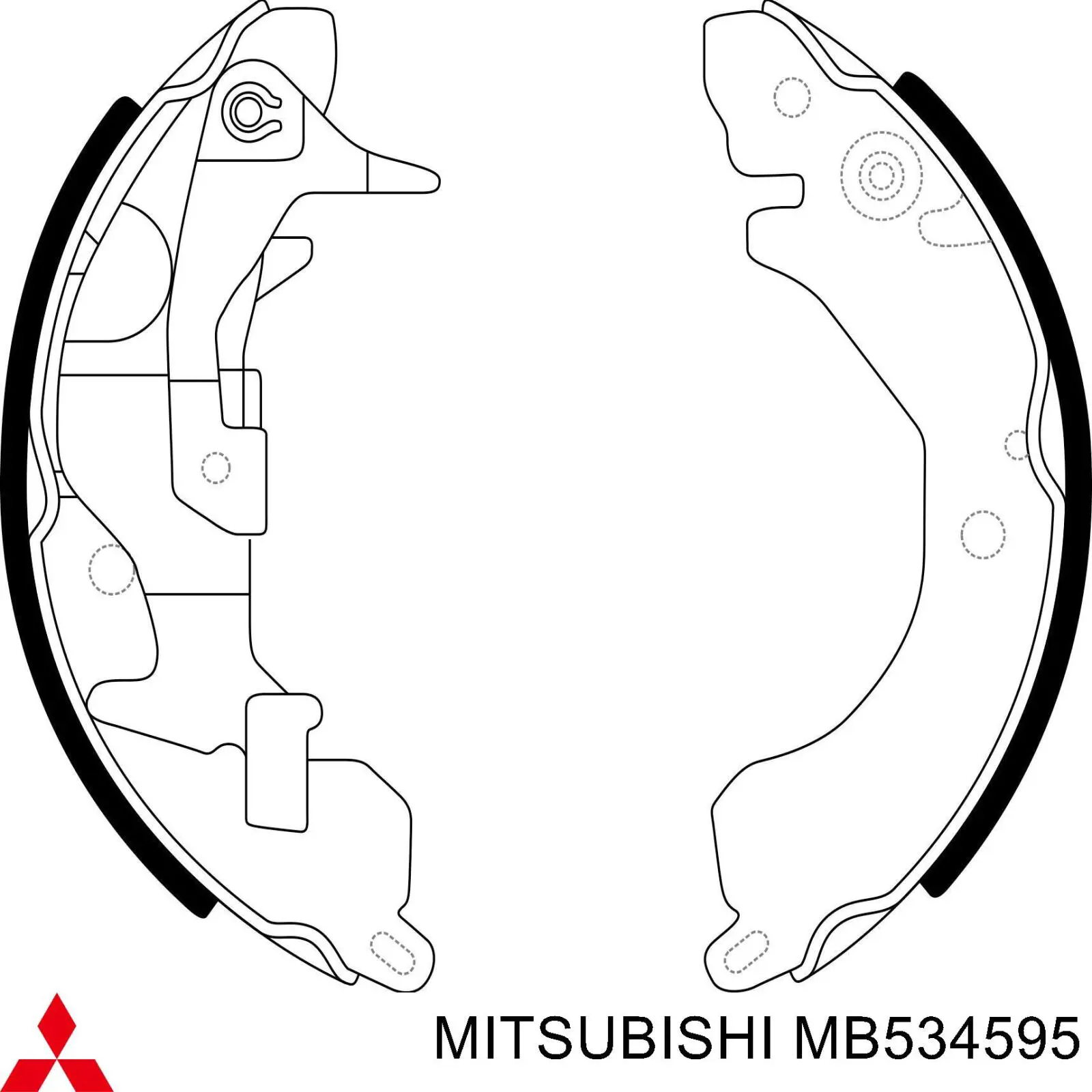 Zapatas de frenos de tambor traseras MB534595 Mitsubishi