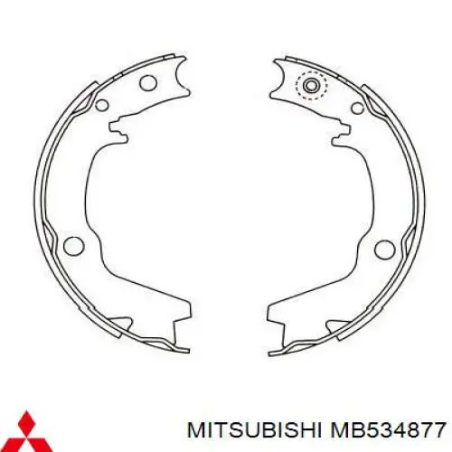 MB534877 Mitsubishi колодки тормозные задние барабанные