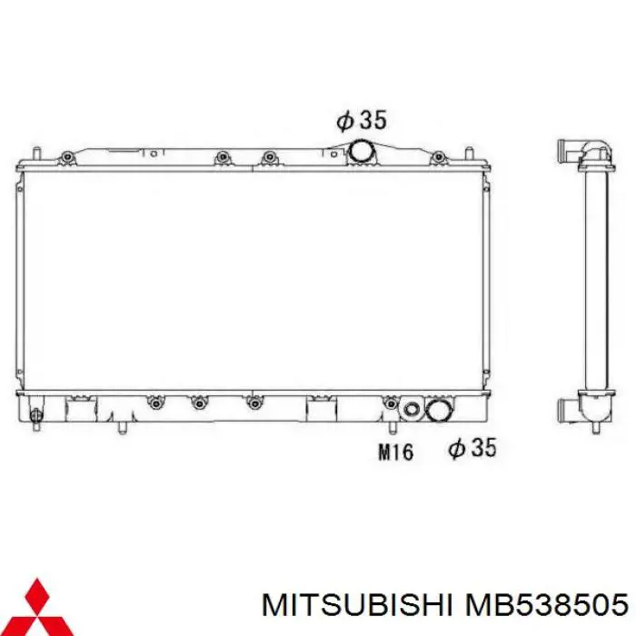 Радиатор охлаждения двигателя Mitsubishi MB538505 цена, от 66.34 USD