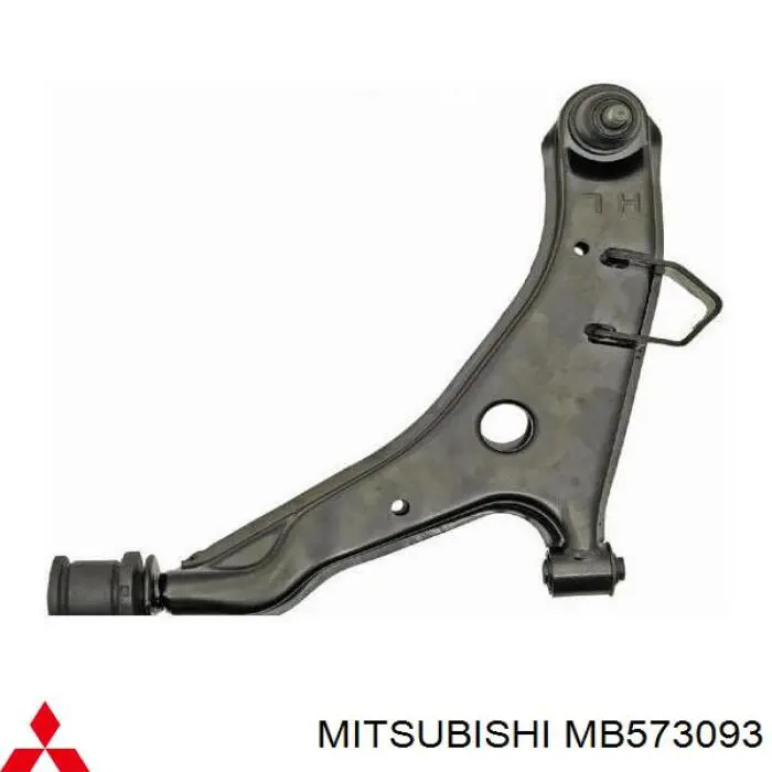 MB573093 Mitsubishi braço oscilante inferior esquerdo de suspensão dianteira