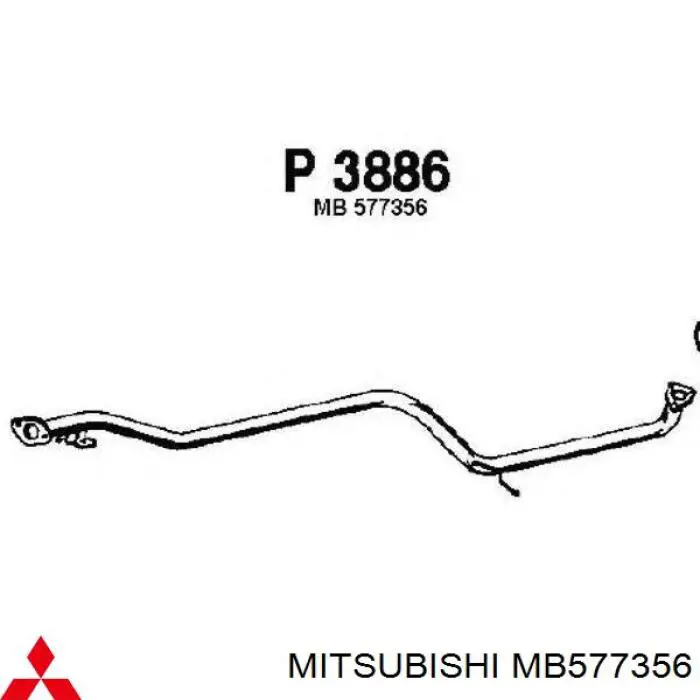 Патрубок глушителя от средней до задней части MB577356 Mitsubishi