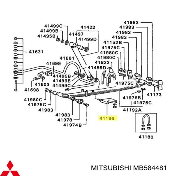 Подкладка под стремянку задней рессоры на Mitsubishi L 200 K60, K70