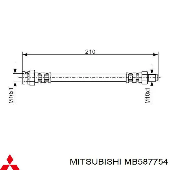 MB587754 Mitsubishi шланг тормозной передний