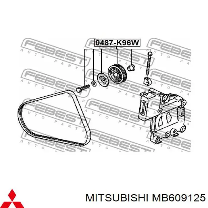 Ролик натяжителя приводного ремня Mitsubishi MB609125