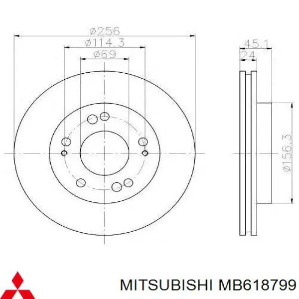 Купить MB618799 Mitsubishi Ротор тормозной