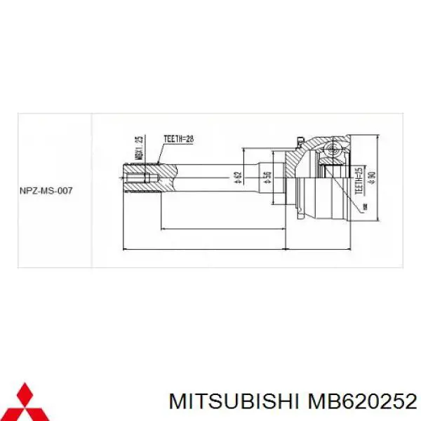 Привод передний правый BGA DS6100R цена, от 99.30 USD