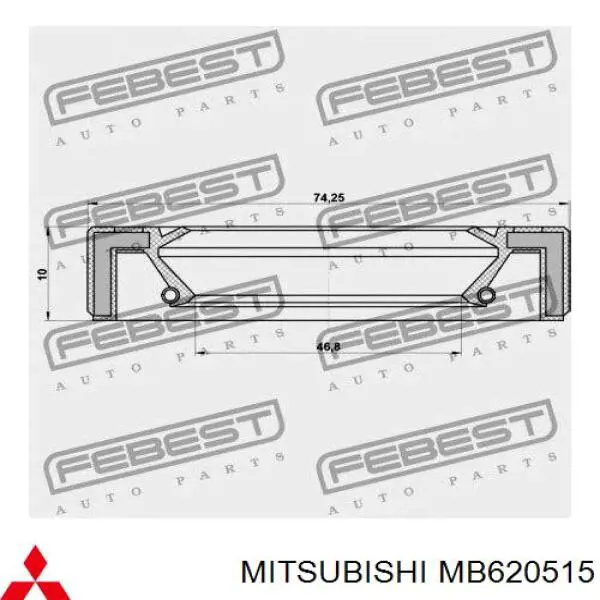 MB620515 Mitsubishi bucim do semieixo direito do eixo dianteiro