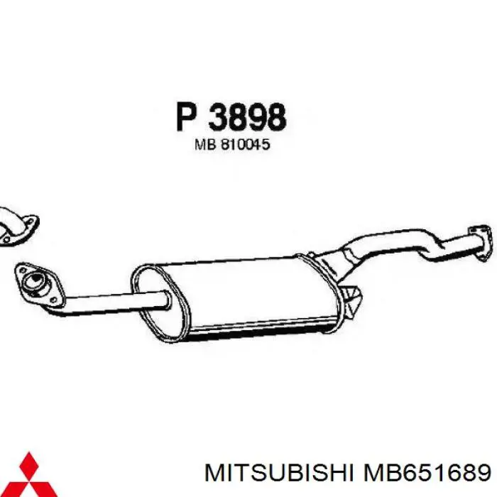 Купить MB651689 Mitsubishi Выхлоп центральный