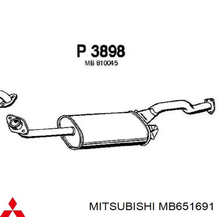 Глушитель, центральная часть Mitsubishi MB651691 цена, от 66.04 USD