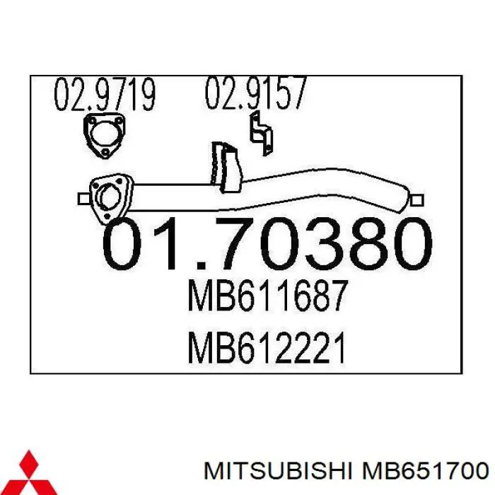 Глушитель, задняя часть MB611687 Mitsubishi