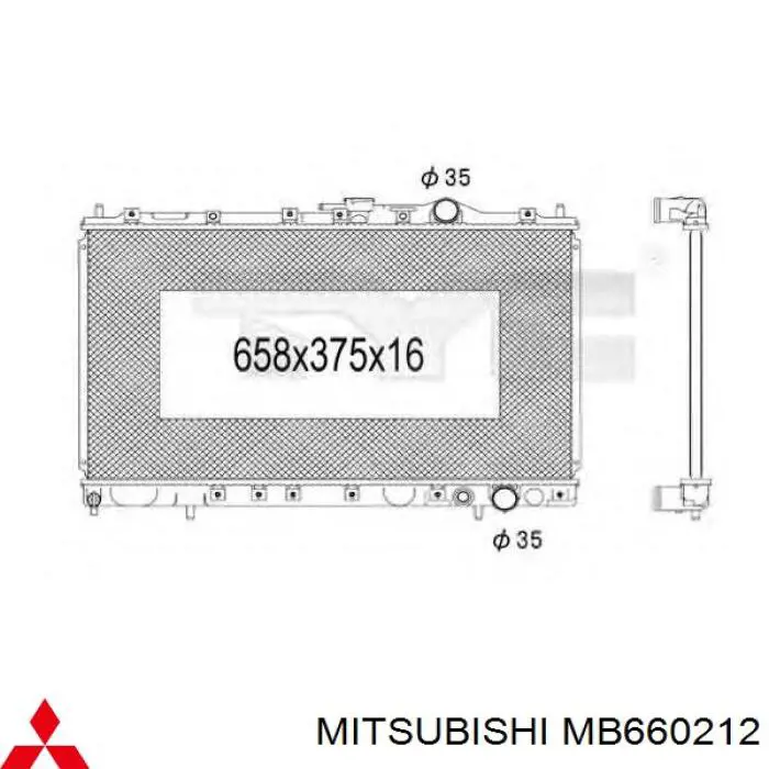 Радиатор охлаждения двигателя Mitsubishi MB660212 цена, от 44.57 USD