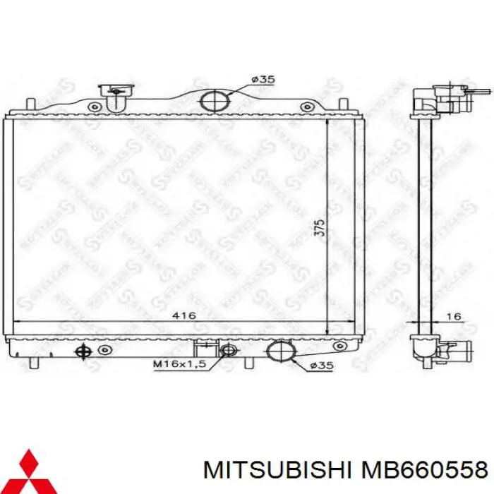 Радиатор охлаждения двигателя Mitsubishi MB660558 цена, от 60.50 USD
