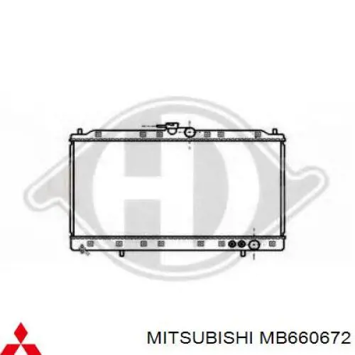 Радиатор охлаждения двигателя на Mitsubishi Sigma  F16A
