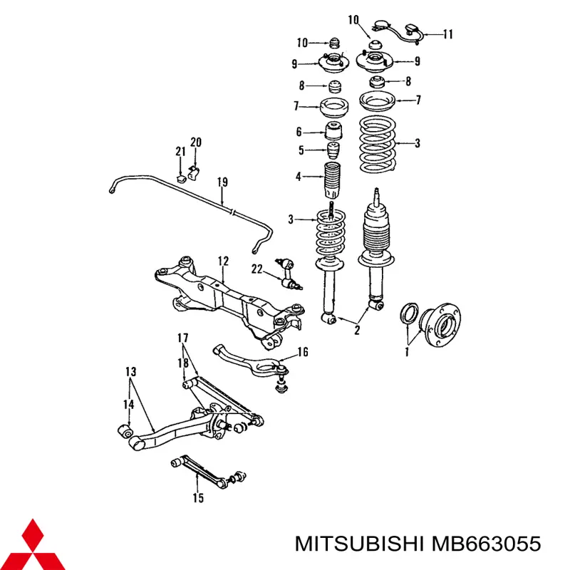 Сайлентблок заднего продольного рычага на Mitsubishi Sigma F16A