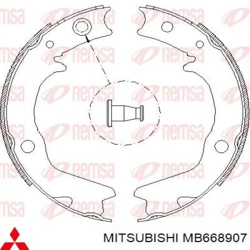 Задние барабанные колодки MB668907 Mitsubishi