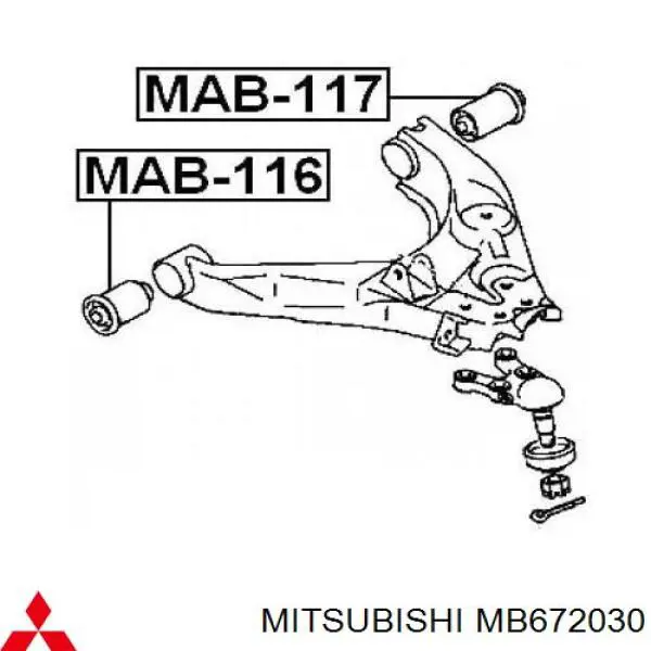 Сайлентблок верхнего рычага передней подвески Mitsubishi MB672030 цена, от 9.79 USD