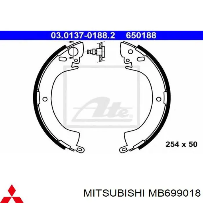 Тормоза рабочие задние ножные и тормозные барабаны Mitsubishi MB699018 цена, от 25.42 USD
