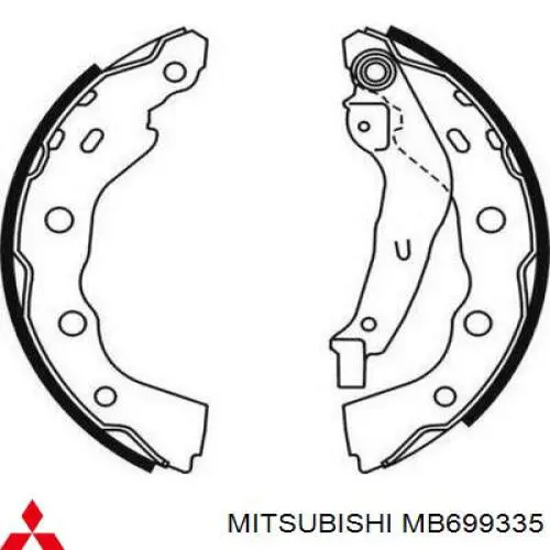 Задние барабанные колодки MB699335 Mitsubishi