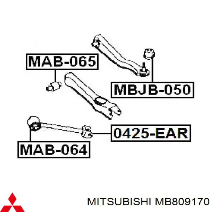 Внутренний сайлентблок заднего поперечного рычага Mitsubishi MB809170 цена, от 7.60 USD