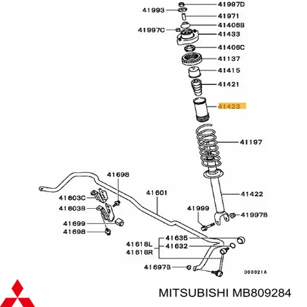 Пыльник амортизатора заднего на Mitsubishi Colt IV 