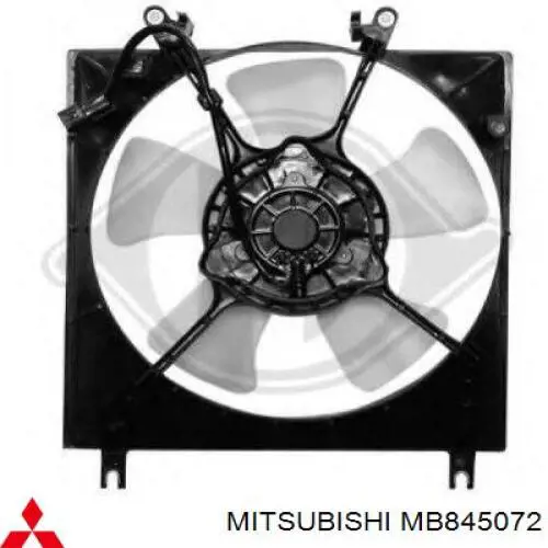 MB845072 Mitsubishi диффузор радиатора охлаждения, в сборе с мотором и крыльчаткой