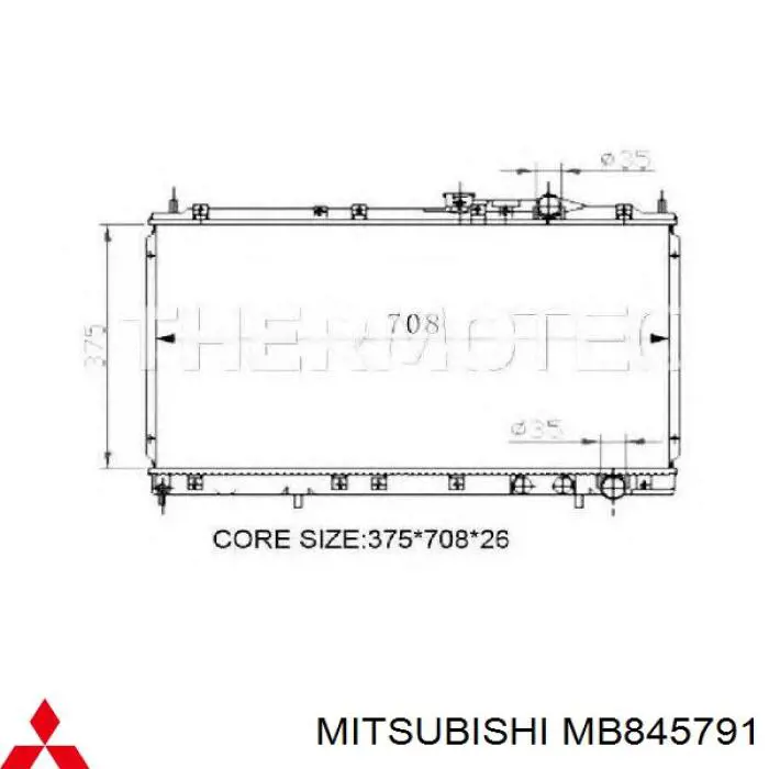 Радиатор MB845791 Mitsubishi