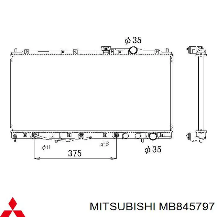 Купить MB845796 Mitsubishi Радиатор водяной