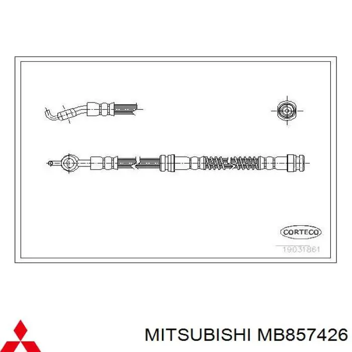 Шланг тормозной передний MB857426 Mitsubishi