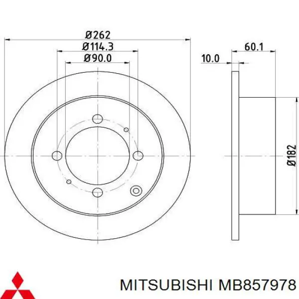 Тормозные диски MB857978 Mitsubishi