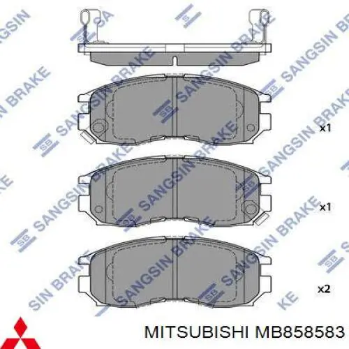 Передние тормозные колодки MB858583 Mitsubishi