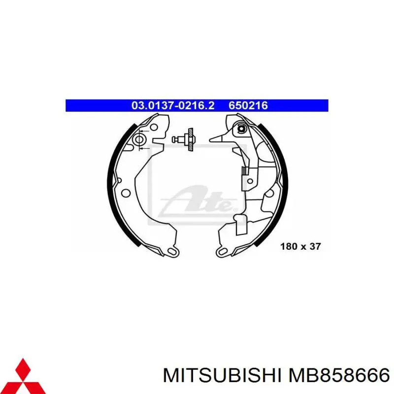 Zapatas de frenos de tambor traseras MB858666 Mitsubishi