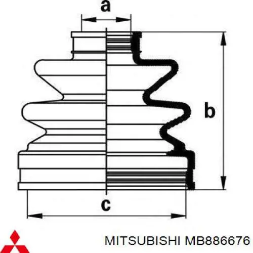 MB886676 Mitsubishi пыльник шруса передней полуоси внутренний