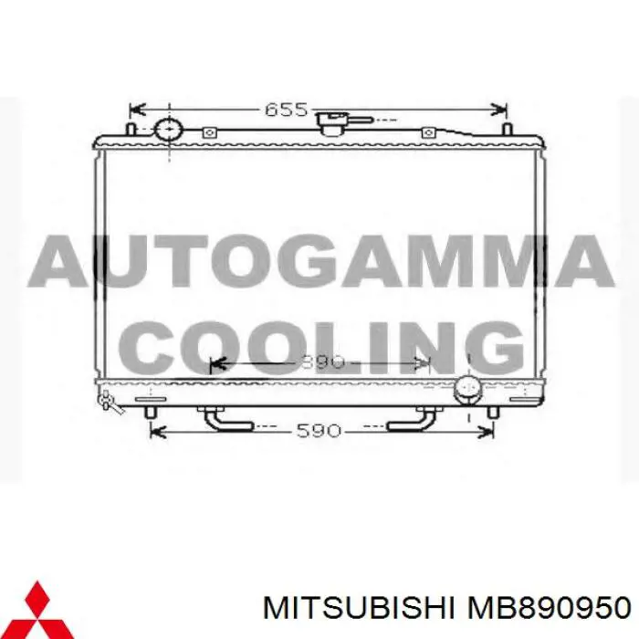 Радиатор охлаждения двигателя Mitsubishi MB890950