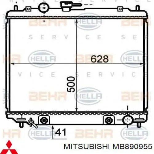 Радиатор охлаждения двигателя Mitsubishi MB890955 цена, от 143.91 USD