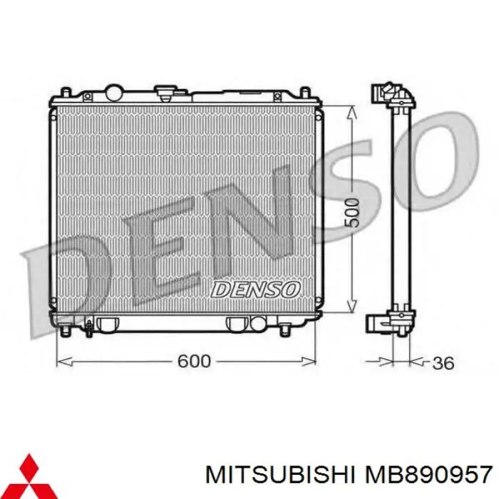 MB890957 Mitsubishi радиатор
