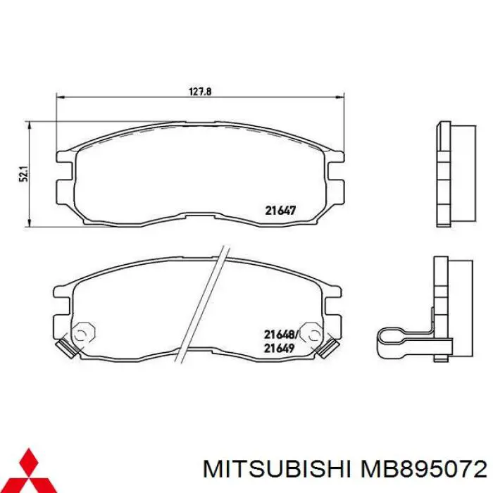 Передние тормозные колодки MB895072 Mitsubishi