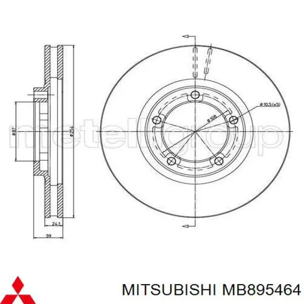 Передний тормозной диск Mitsubishi MB895464