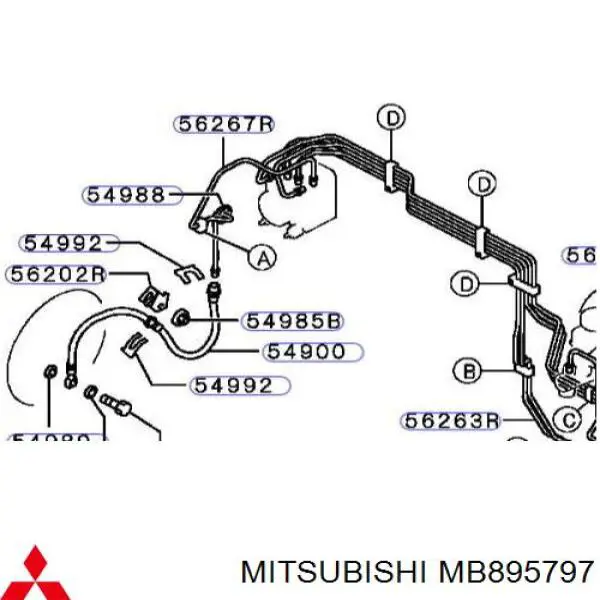 Скоба тормозной трубки Mitsubishi MB895797 цена, от 1.27 USD