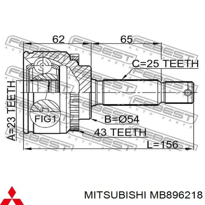 ШРУС наружный передний MB896218 Mitsubishi