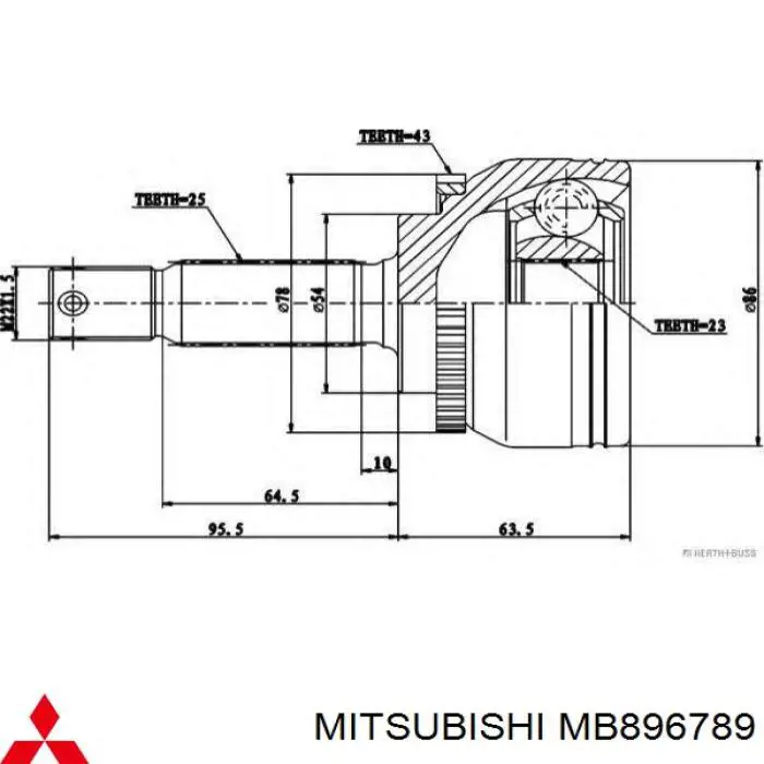 Граната колесная Mitsubishi MB896789 цена, от 19.34 USD