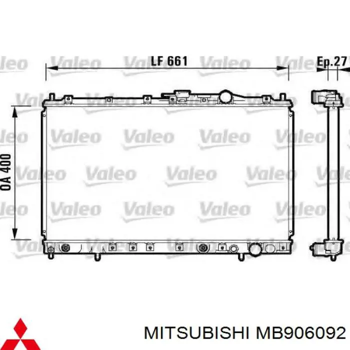 Купить MB906092 Mitsubishi Радиатор водяной