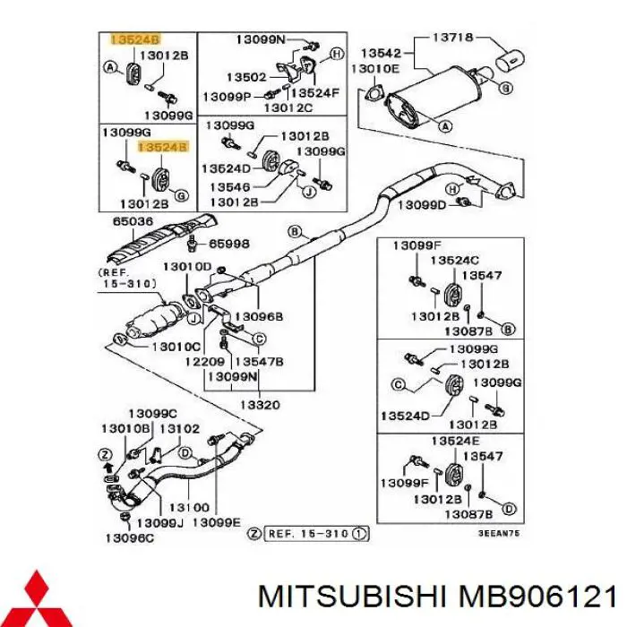 Подушка глушителя MB906121 Mitsubishi