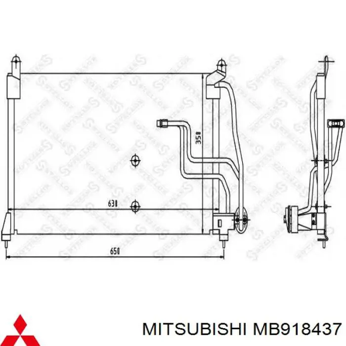 Радиатор кондиционера Митсубиси Паджеро II Canvas Top (Mitsubishi Pajero)