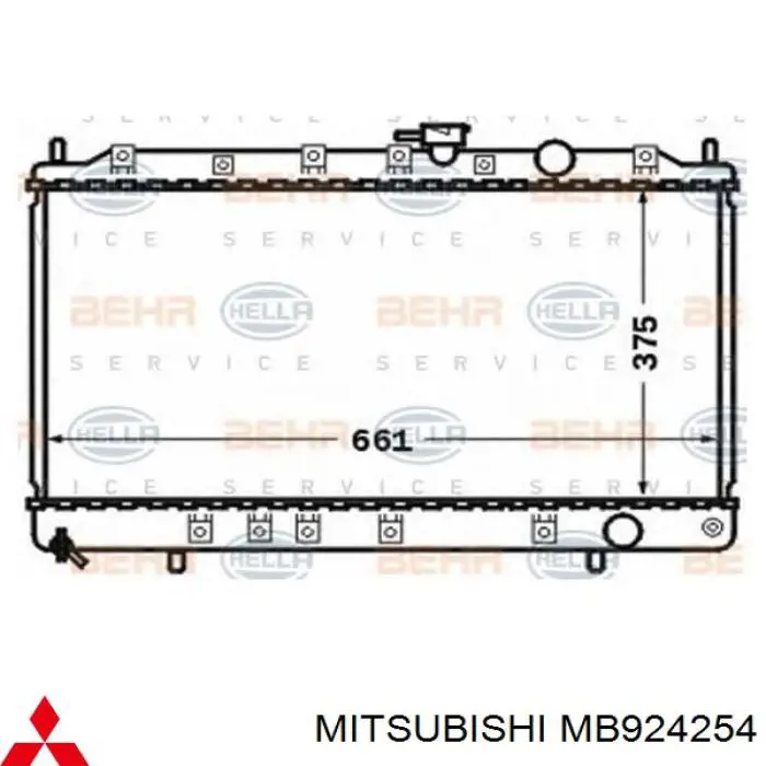 Купить MB924254 Mitsubishi Радиатор водяной