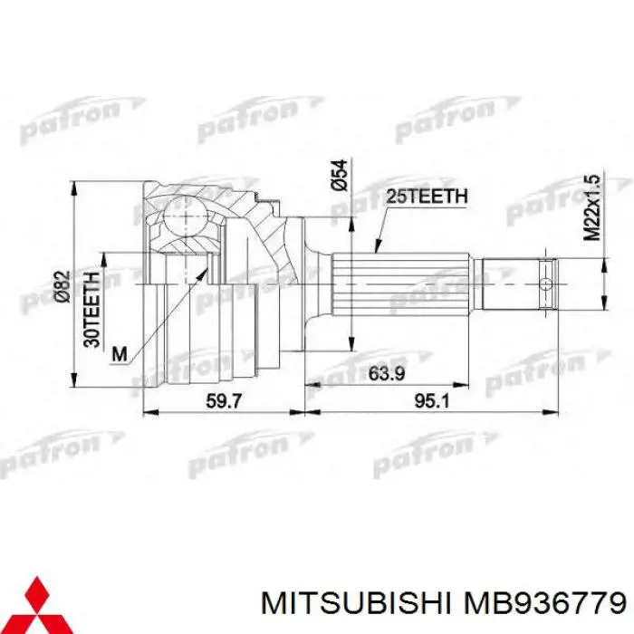 MB936779 Mitsubishi Подшипник хвостовика заднего моста, наружный