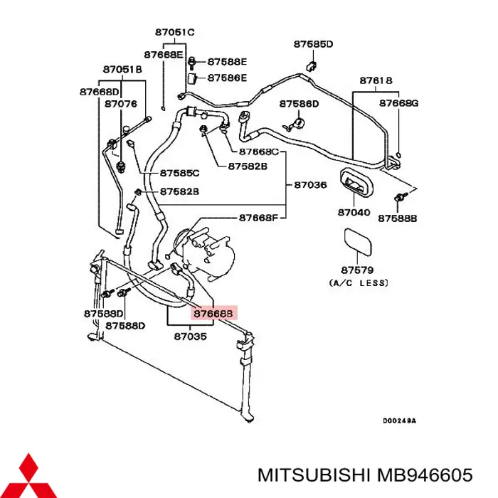 Кольцо уплотнительное трубки кондиционера Mitsubishi MB946605