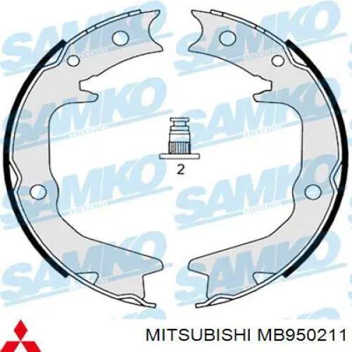 Задние барабанные колодки MB950211 Mitsubishi