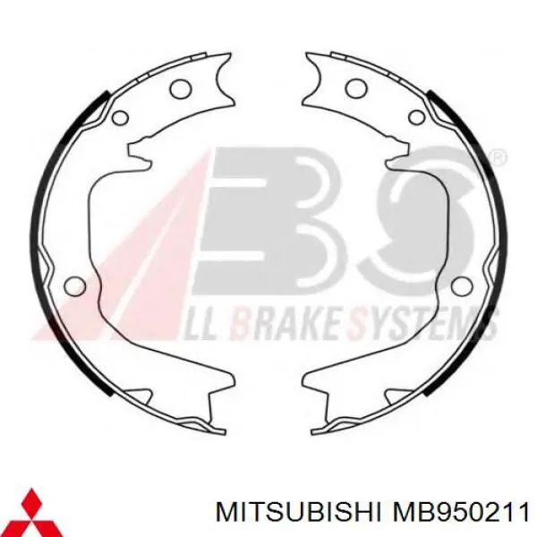 MB950211 Mitsubishi колодки тормозные задние барабанные