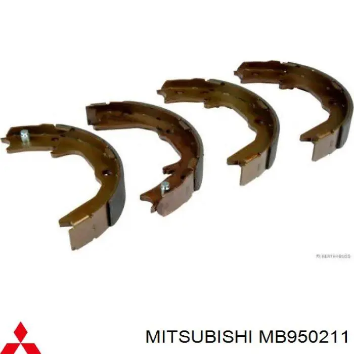 Купить MB950211 Mitsubishi Задние барабанные тормозные колодки
